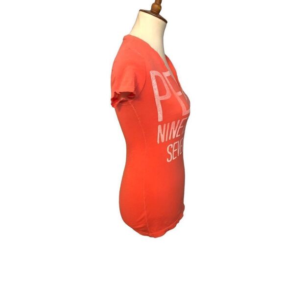 American Eagle coral peace shirt sleeve burn out tee - Picture 3 of 8